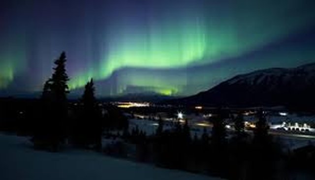 Northern lights over the Mat-Su Valley at night